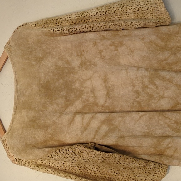 Cotton Ways Gauzy Modest Art to Wear Lagenlook Neutral color Tunic Top large - Picture 7 of 9